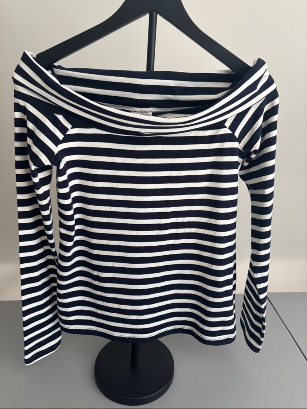 J. Crew Navy and White Striped Tee